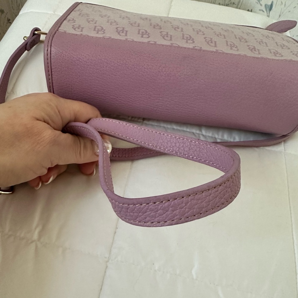 Dooney & Bourke Purple Canvas & Leather Monogram Crossbody - Picture 4 of 16